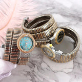 Luxury Snake Pattern Shiny Zircon Diamonds Studded Quartz Watches for Women Ladies Fashion Birthday Gift Jewellery