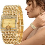 Classic Square Gold Women Watches High-end Temperament Ladies Dress Bracelet Watch Luxury Diamonds Quartz Wristwatch Montre - The Jewellery Supermarket