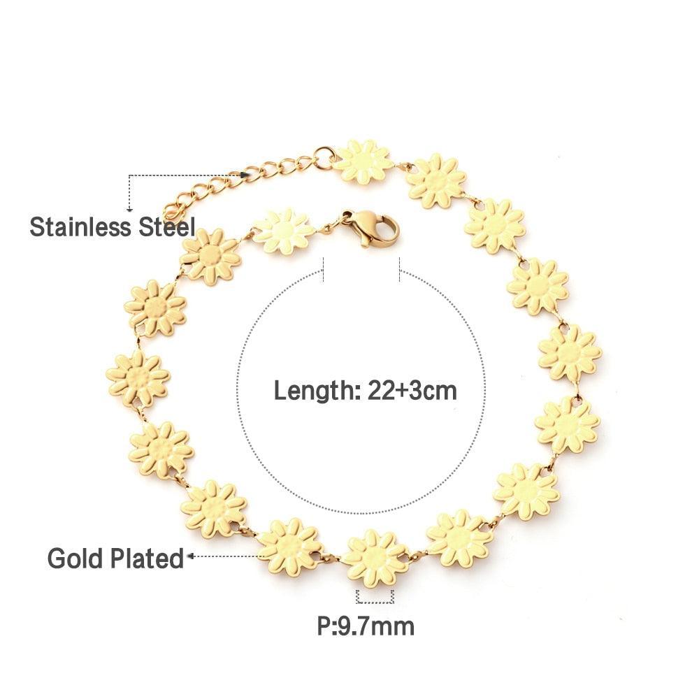 Double Layer Coin Disc Pendant Anklets - Gold Colour Stainless Steel Anti-allergic Rope Chain Jewellery - The Jewellery Supermarket