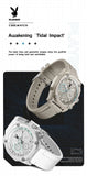PLAYBOY Top Brand Original Luxury Waterproof Silicone Strap Calendar Luminous Fashion Quartz Men's Wrist Watches