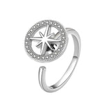 New Anti Anxiety North Star Crystal Adjustable Fidget Spinner Rings For Women - Ideal Fashion Party Daily Use Gifts - The Jewellery Supermarket