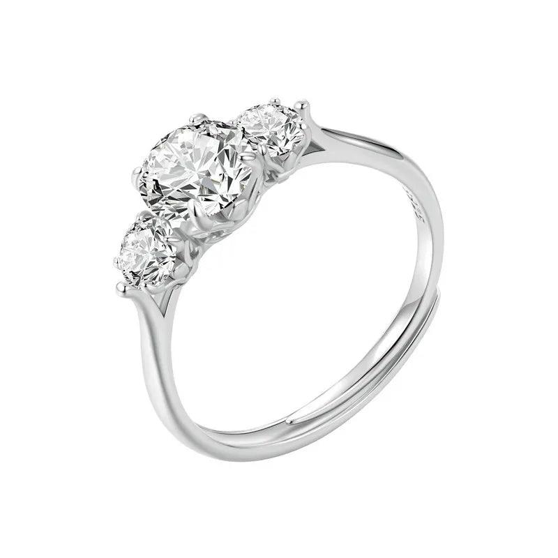 Remarkable 14WGP D Color VVS1 1.6CTTW Round Moissanite Diamonds Rings for Women, Sterling Silver Engagement Rings