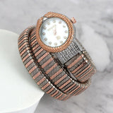 Luxury Snake Pattern Shiny Zircon Diamonds Studded Quartz Watches for Women Ladies Fashion Birthday Gift Jewellery
