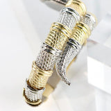 Classic Creative Design Snake Shape Watch for Women. Gold Bracelet Bling bling Diamonds Quartz Ladies Watches