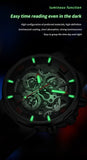 PLAYBOY Casual Quartz Luxury Sports Luminous Waterproof Fashion High-end Silicone Strap Men's Wristwatch