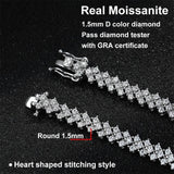 Graceful 18K WGP D Colour VVS1 Real Moissanite Diamonds Tennis Bracelets, Silver Moissanite Diamonds Jewellery - The Jewellery Supermarket