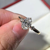 D Colour VVS Oval Cut GRA Certified 2CT Moissanite Diamond Ring Silver Promise Engagement Wedding Fine Jewellery