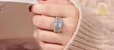 Amazing Marquise or Emerald Cut AAAAA Quality High Carbon Lab Created Diamond Luxury Ring Sets for Women - The Jewellery Supermarket