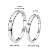 Full Moissanite Diamonds Ring Set for Women Men - Sterling Silver Wedding Promise Engagement Couple Rings Jewellery