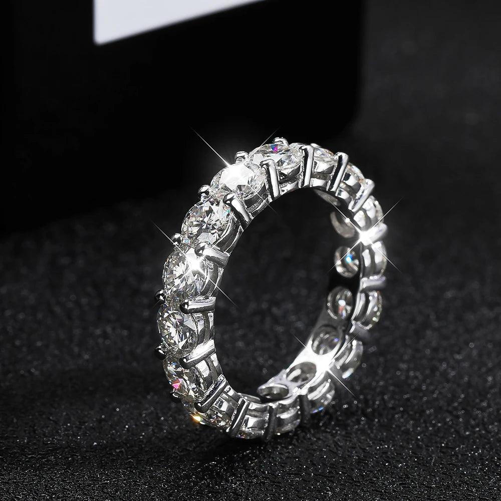 Super D Colour VVS1 3/5mm Moissanite Diamonds Eternity Ladies Wedding Eternity Rings S925 Silver Jewellery with GRA