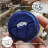 Amazing 3 Stones Sparkling 2/4 Carat Moissanite Diamonds Rings Silver Wedding Engagement Jewellery With Certificate