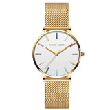 Top Brand Elegant Bohemian Style Women Watches  Simple Stainless Steel Mesh Strap Quartz Fashion Bracelet Watches