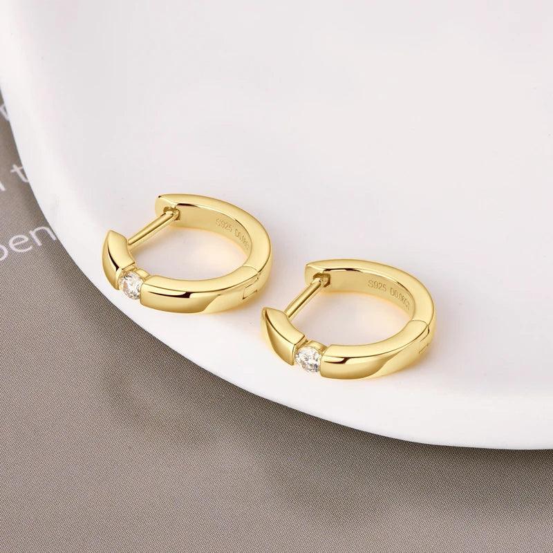 New Design 14KGP Moissanite Diamonds Hoop Earrings 2.0mm VVS1 Fine Jewellery - Silver Earrings for Women Men - The Jewellery Supermarket