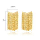 Fashion Statement Long Gold Plated Bling Tassel Earrings For Women and Girls - Stainless Steel Daily Fashion Jewellery - The Jewellery Supermarket