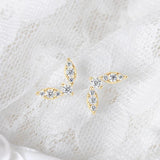 Minimalist Leaf-shape D Colour VVS1 Moissanite Diamonds Silver Earrings For Women Party Daily Fine Jewellery - The Jewellery Supermarket
