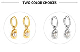 New Imitation Pearls Drop Hoop Earrings for Women Girls -  Stainless Steel Irregular Oval Shape Fashion Gifts - The Jewellery Supermarket