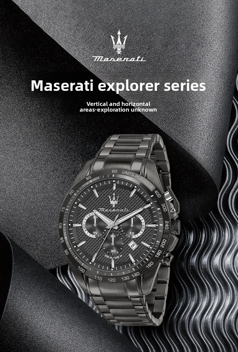 Original Maserati Watch Luxury Fashion Trend Explorer Big Dial Sports european and American Watches - Ideal Present