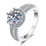 Luxury Designer D Colour VVS1 Real 2-5CT  S925 Sterling Silver Moissanite Rings, Wedding Engagement Fine Jewellery