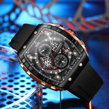 Top Brand Luxury Square Quartz Men's Watches - Waterproof Luminous Chronograph Watches for Men - The Jewellery Supermarket