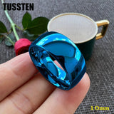New Arrival 10MM Domed PolishedWhite Tungsten Men's Comfort Fit Fashion Wedding Engagement Rings - The Jewellery Supermarket