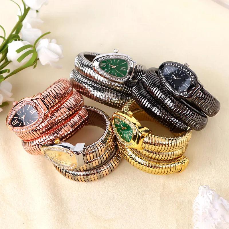 Brand New Classic Fashion Retro Style Snake Head Women's Watch - Luxury Roman Digital Dial AAA Gold Colour Gift