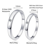 Full Moissanite Diamonds Ring Set for Women Men - Sterling Silver Wedding Promise Engagement Couple Rings Jewellery