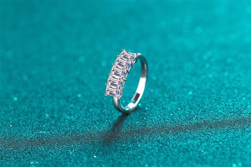 .5CT Total Emerald Cut High Quality Moissanite Diamonds Half Eternity Anniversary - Luxury Jewellery