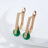 New 14K Rolled Rose Gold AAA Emerald Zircon Crystals Luxury Round Crystal Earrings For Women -  Fine Jewellery