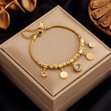 316L Stainless Steel Gold Colour Heart Butterfly Thick Bracelet For Women - High Quality Charming Jewellery - The Jewellery Supermarket