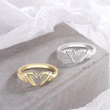 New Popular Romantic Heart Hand Hug Fashion Ring for Women and Girls -  Silver Color Punk Gesture Fashion Gift - The Jewellery Supermarket