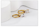 New Exquisite Stainless Steel White Cubic Zirconia Crystals Hoop Waterdrop Star Heart Round Earrings For Women and Girls - The Jewellery Supermarket