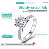1/2/3ct Moissanite D VVS1 Lab Diamond 925 Sterling Silver Engagement Wedding for Women Rings with GRA Fine Jewellery
