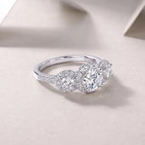 3EX VVS1 D Colour Sparkling Round Cut 1CT Real Moissanite Diamonds Engagement Rings - 925 Sterling Silver Jewellery
