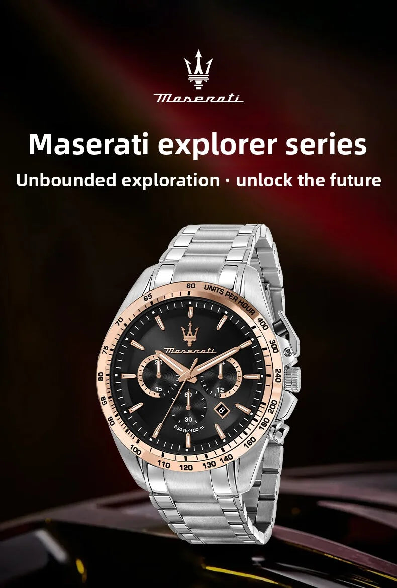 Original Maserati Watch Luxury Fashion Trend Explorer Big Dial Sports european and American Watches - Ideal Present