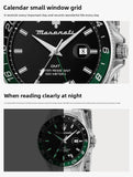 High Quality Maserati Waterproof Men's Business High-grade Green Water European and American Dial Quartz Watch