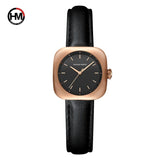 Elegant Minimalist Rose Gold Plated Elliptic Women's Watches,  Square Japanese Movement Casual Fashion Wristwatches