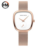 Fashionable Minimalist Style Elegant Ladie's Quartz Wristwatch Wine Barrel Rose Gold or Black Oval Women's Watches