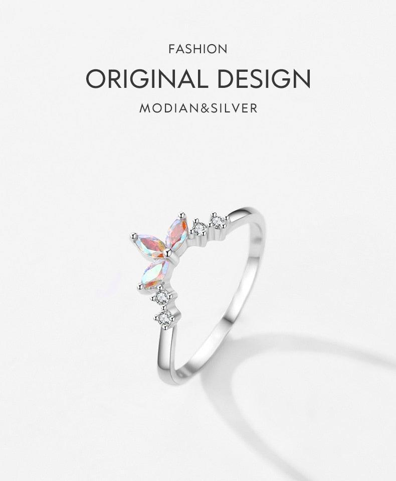 Sterling Silver AAAA Simulated Diamonds Fashion Crown Ring For Women - Wedding Engagement Fine Jewellery - The Jewellery Supermarket