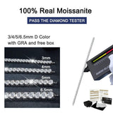 Real 3/4/5/6.5MM D Colour Round Brilliant Cut Moissanite Diamonds Tennis Bracelets - Silver Classic Bracelet Jewellery - The Jewellery Supermarket