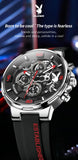 PLAYBOY Casual Quartz Luxury Sports Luminous Waterproof Fashion High-end Silicone Strap Men's Wristwatch