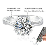 0.5ct 1ct 2ct Snowflake Moissanite Diamonds Sterling Silver Wedding Solitaire Rings with GRA Certificate Jewellery