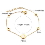Elegant White Shell Charm Bracelet For Women - Hollow Flower Chain Stainless Steel Luxury Jewellery  - The Jewellery Supermarket