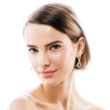 Awesome 14KGP Round D 1.5mm Moissanite Diamonds Drop Stud Earrings - Silver Link Chain Earrings Fine Jewellery - The Jewellery Supermarket