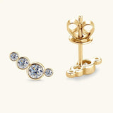 Excellent Single Row Four Bezel  D-Colour VVS1 Moissanite Diamonds Earrings For Women Silver Daily Fine Jewellery - The Jewellery Supermarket
