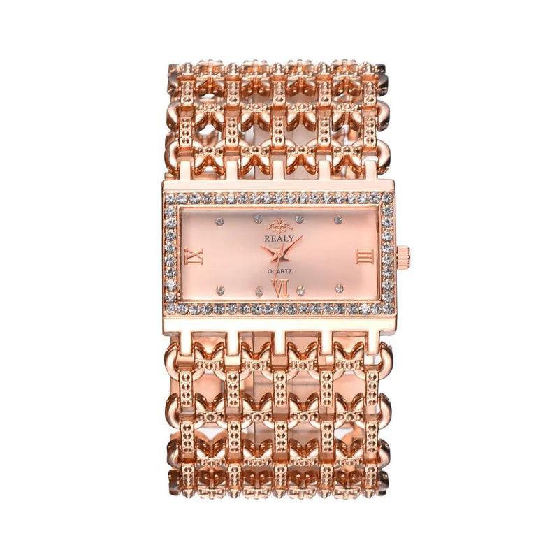 Classic Square Gold Women Watches High-end Temperament Ladies Dress Bracelet Watch Luxury Diamonds Quartz Wristwatch Montre - The Jewellery Supermarket