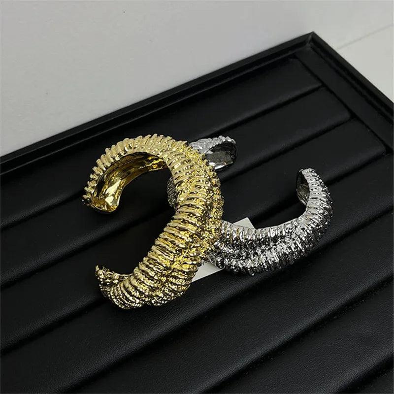 New Hyperbole Metal Open Irregular Textured Bracelets For Women -  Retro Style Personality Cuff Bracelet Jewellery - The Jewellery Supermarket