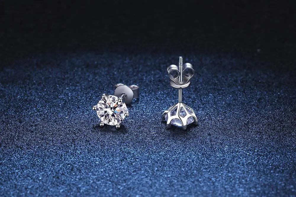 Gorgeous D Colour VVS1 Multi Colours and Cuts Moissanite Diamonds Stud Earrings - Sterling Silver Fine Jewellery - The Jewellery Supermarket