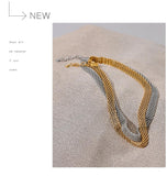 New Waterproof Stainless Steel Metal Cuban Chain Wide Neck Necklace Gold Silver Colour Trendy Statement Jewellery - The Jewellery Supermarket