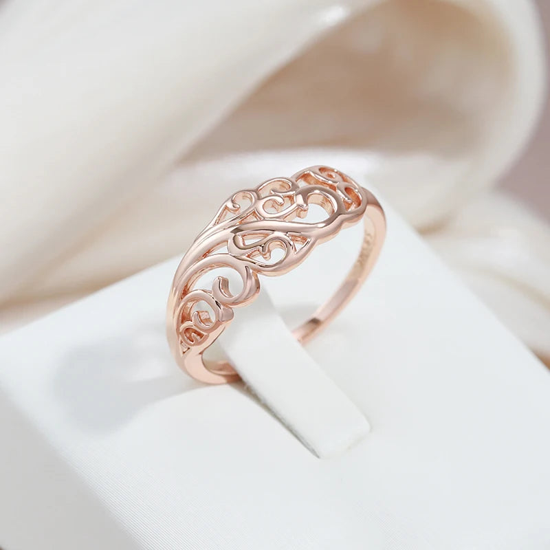 Top Quality Rolled 14K Rose Gold Luxury Hollow Crown Rings for Women - Fashion Classic Fine Jewellery