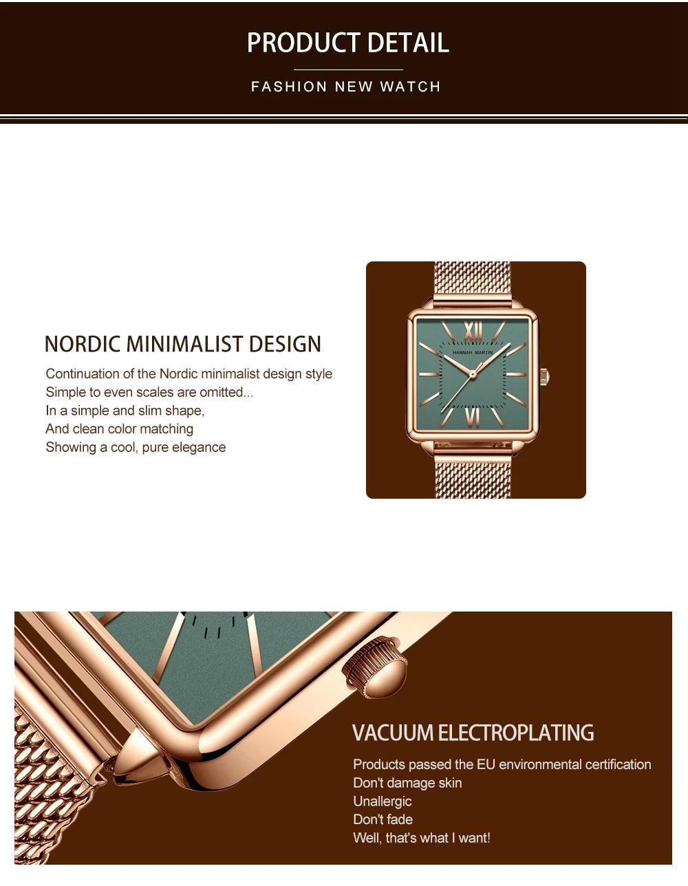Luxurious Top Brand Elegant Quartz Movement Wristwatch New 3ATM Waterproof Fashion Original Women's Casual Watches
